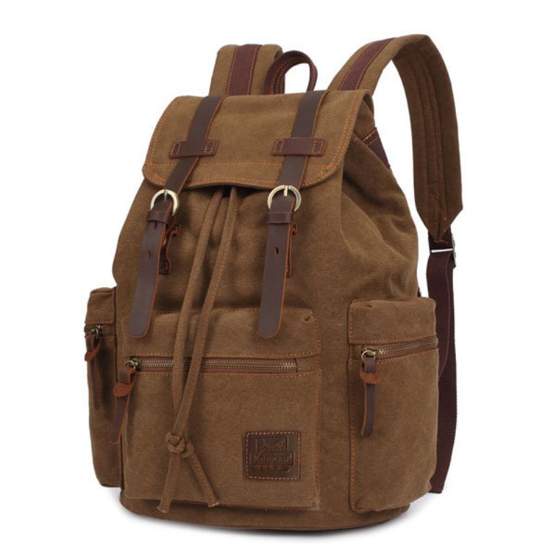 Kaukko Men Vintage Canvas Backapck Casual Computer School Travel Sport