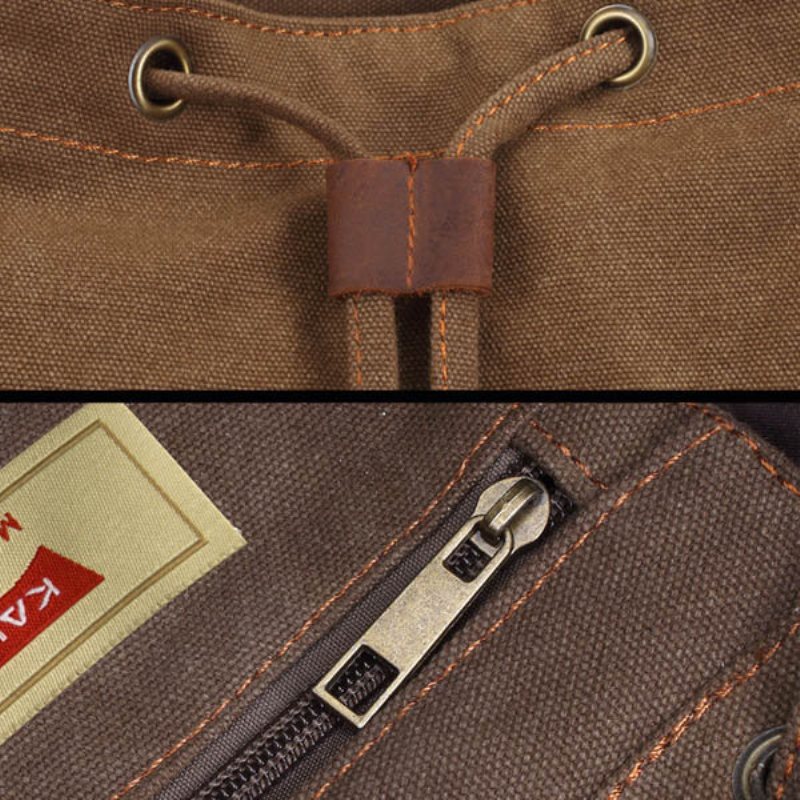 Kaukko Men Vintage Canvas Backapck Casual Computer School Travel Sport