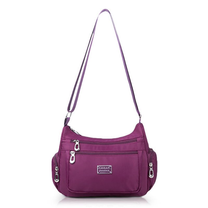 Kobieta Multi-zipper Torba Crossbody Na Ramię Wodoodporna Z Grubej Bawełny