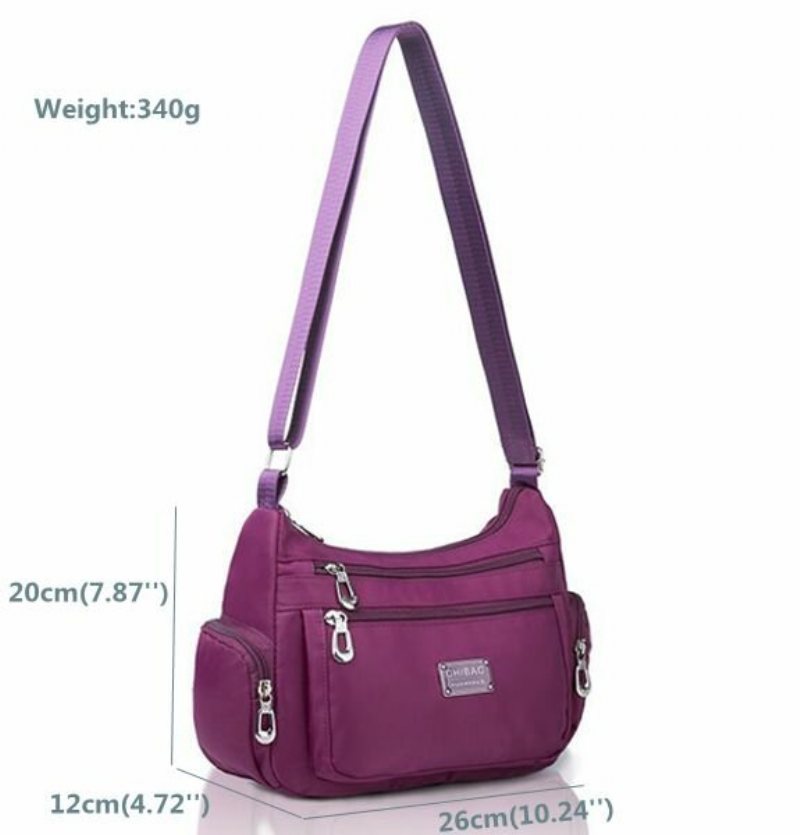 Kobieta Multi-zipper Torba Crossbody Na Ramię Wodoodporna Z Grubej Bawełny