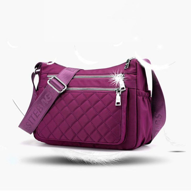 Kobiety Argyle Nylon Lekka Wodoodporna Torba Na Ramię Crossbody