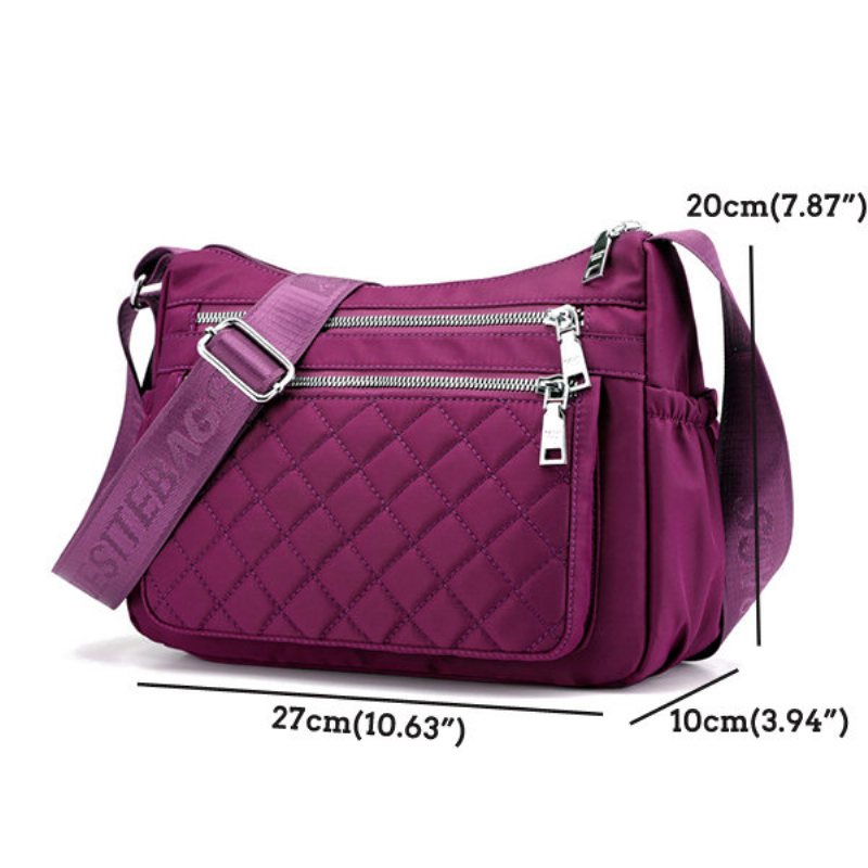 Kobiety Argyle Nylon Lekka Wodoodporna Torba Na Ramię Crossbody