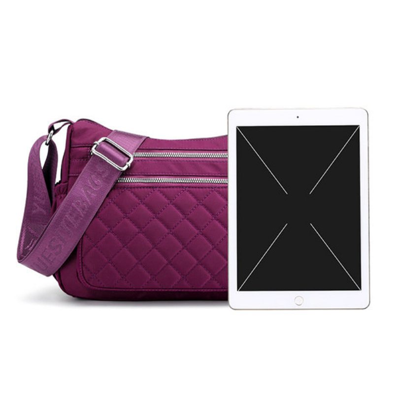 Kobiety Argyle Nylon Lekka Wodoodporna Torba Na Ramię Crossbody