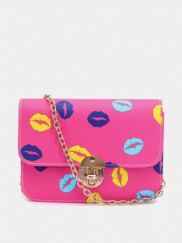 Kobiety Casual Lip Pattern Skórzana Torba Na Ramię Crossbody