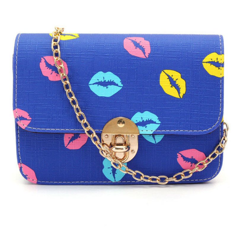 Kobiety Casual Lip Pattern Skórzana Torba Na Ramię Crossbody