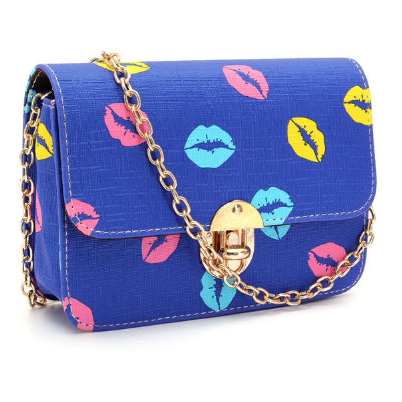 Kobiety Casual Lip Pattern Skórzana Torba Na Ramię Crossbody