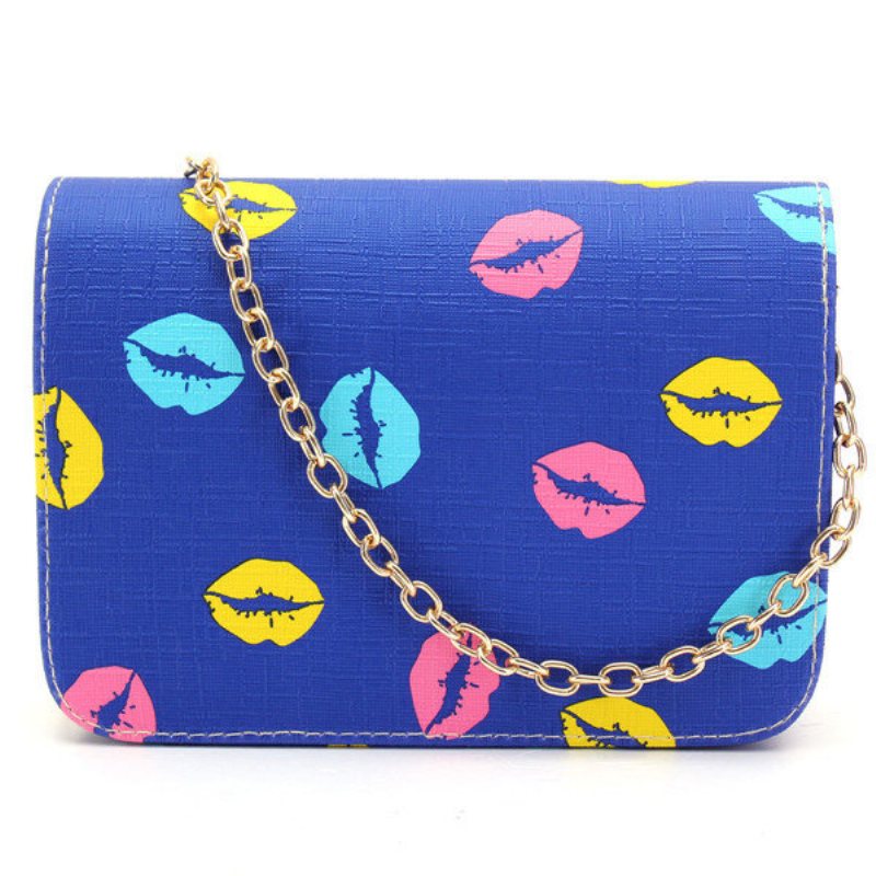 Kobiety Casual Lip Pattern Skórzana Torba Na Ramię Crossbody