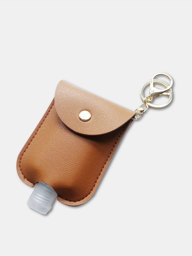 Kobiety Faux Leather Casual Portable Hand Sanitizer Butelka Brelok Podróżny Wisiorek Akcesoria Do Toreb