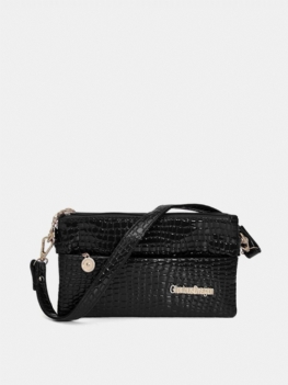 Kobiety Krokodyl Ziarno Eleganckie Trzy Zapinane Na Zamek Torby Crossbody Rekreacyjne Na Ramię