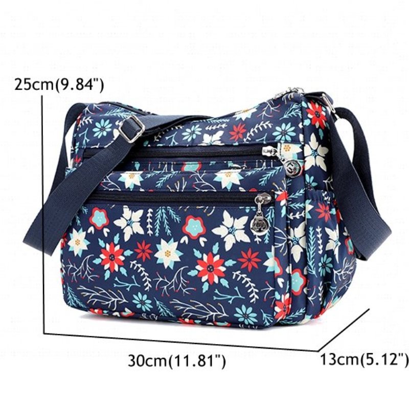 Kobiety Kwiat Wzór Wodoodporne Lekkie Torby Na Ramię Crossbody