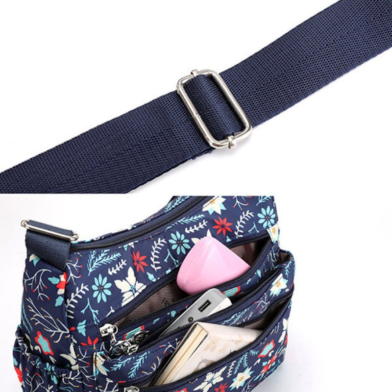 Kobiety Kwiat Wzór Wodoodporne Lekkie Torby Na Ramię Crossbody