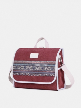 Kobiety Płótno Wielofunkcyjna Torba Na Ramię W Stylu Narodowym Plecak Crossbody Torby