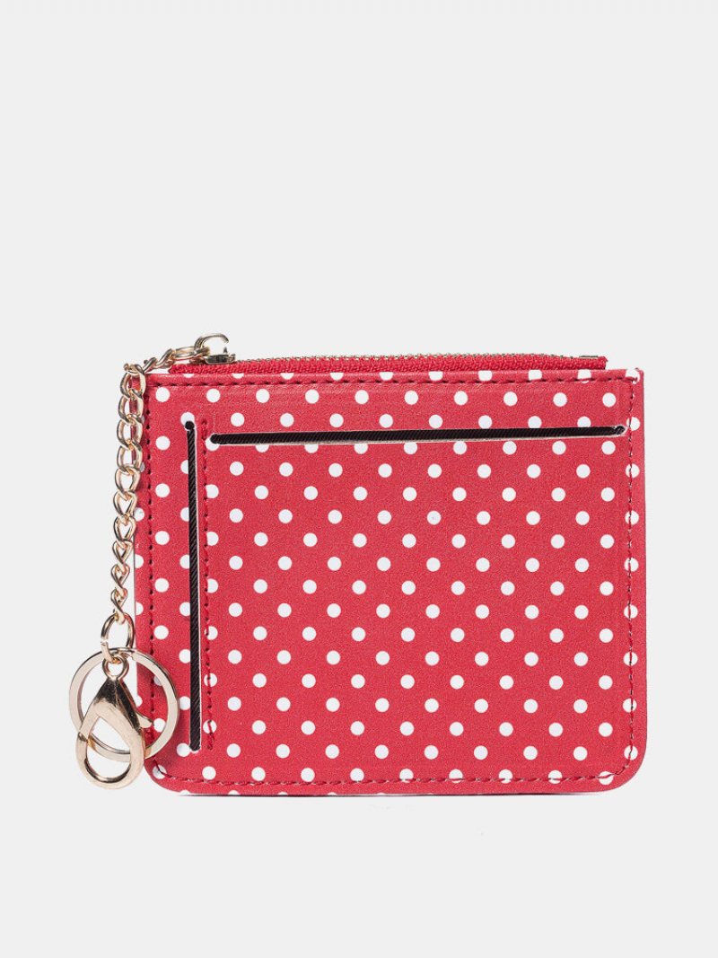 Kobiety Polka Dot Zipper Coin Card Package Śliczne Etui Na Karty Portfel Torebka Na Szyję