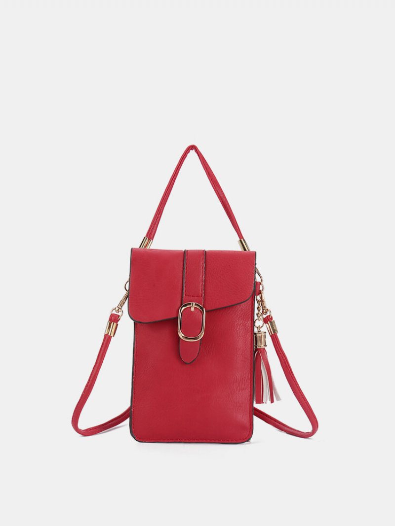 Kobiety Pu Skórzany Ekran Dotykowy 5.5-calowe Torby Na Telefon Tassel Crossbody