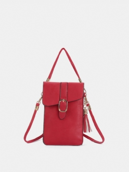 Kobiety Pu Skórzany Ekran Dotykowy 5.5-calowe Torby Na Telefon Tassel Crossbody