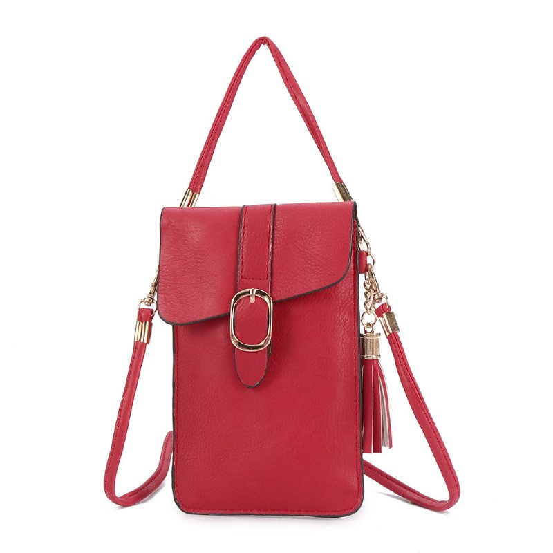 Kobiety Pu Skórzany Ekran Dotykowy 5.5-calowe Torby Na Telefon Tassel Crossbody