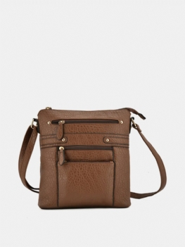 Kobiety Pure Color Multi-pocket Messenger Torby Na Ramię Torba Crossbody