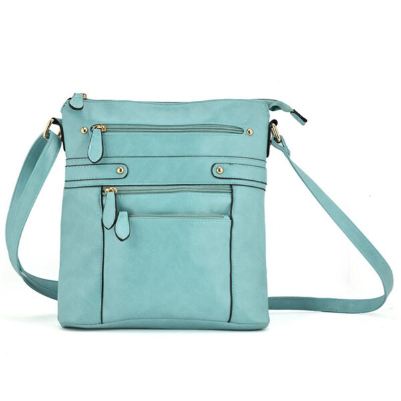 Kobiety Pure Color Multi-pocket Messenger Torby Na Ramię Torba Crossbody