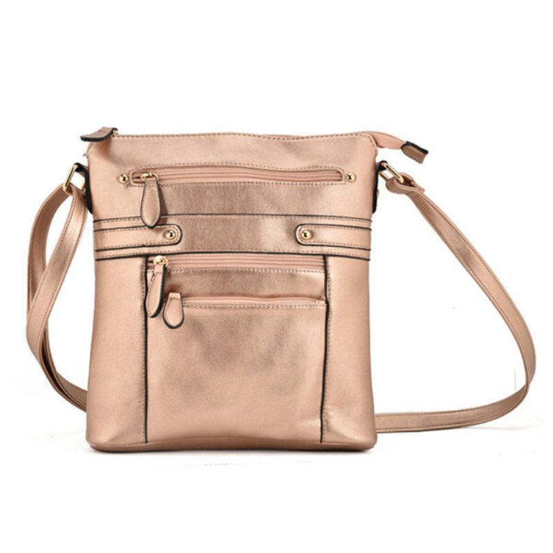 Kobiety Pure Color Multi-pocket Messenger Torby Na Ramię Torba Crossbody