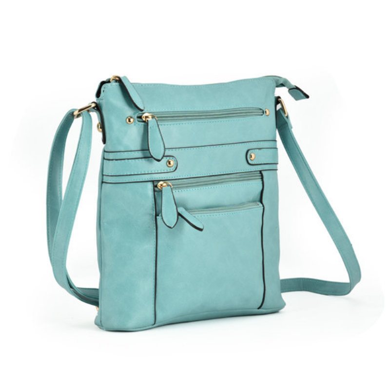 Kobiety Pure Color Multi-pocket Messenger Torby Na Ramię Torba Crossbody