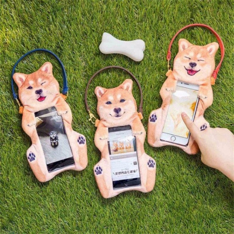 Kobiety Śliczne Shiba Inu Pies Telefon Z Ekranem Dotykowym Portmonetka Pluszowa