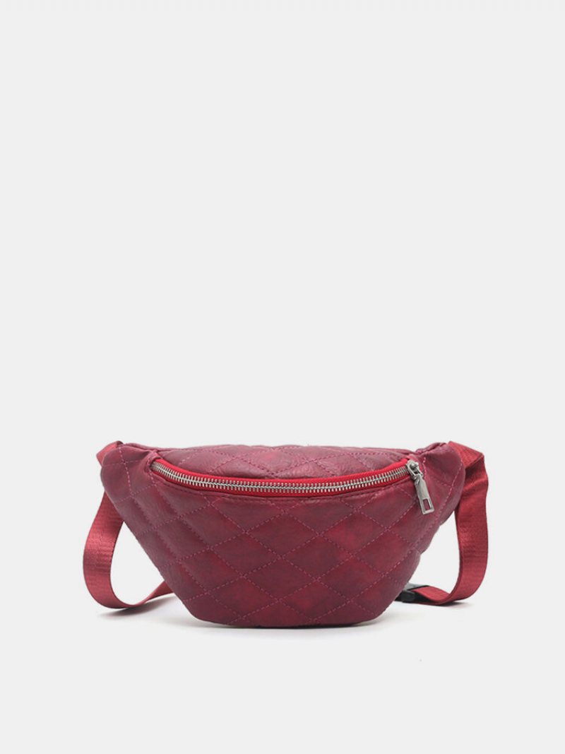 Kobiety Solid Leisure Wielofunkcyjne Torebki Z Miękkiej Skóry Fanny Stitching Crossbody Bags