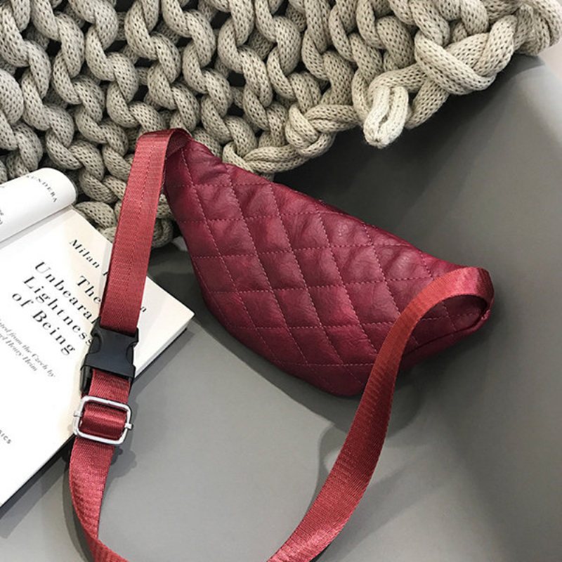 Kobiety Solid Leisure Wielofunkcyjne Torebki Z Miękkiej Skóry Fanny Stitching Crossbody Bags