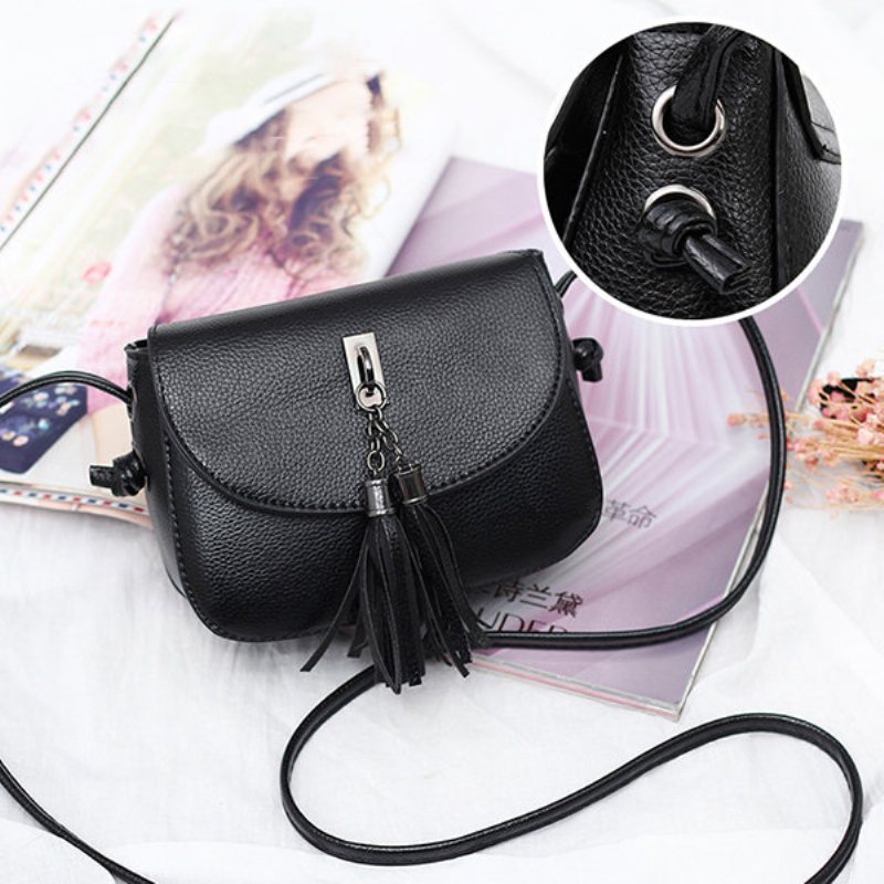 Kobiety Vintage Solidne Torebki Crossbody Z Frędzlami Rekreacyjne Torby Na Ramię