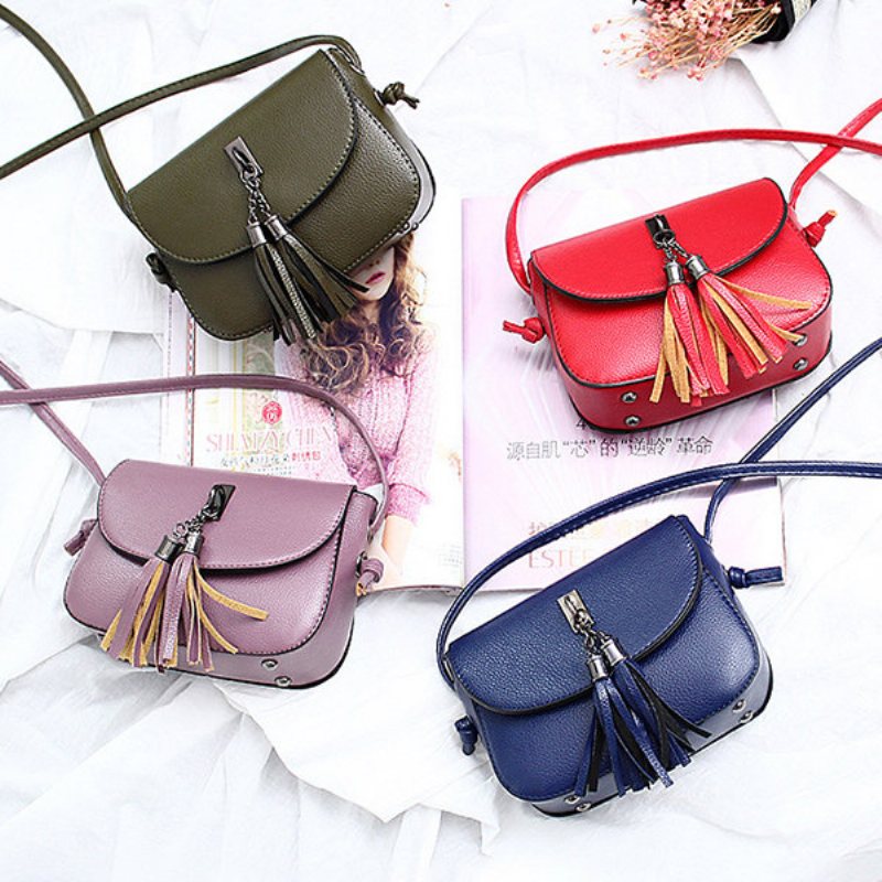 Kobiety Vintage Solidne Torebki Crossbody Z Frędzlami Rekreacyjne Torby Na Ramię