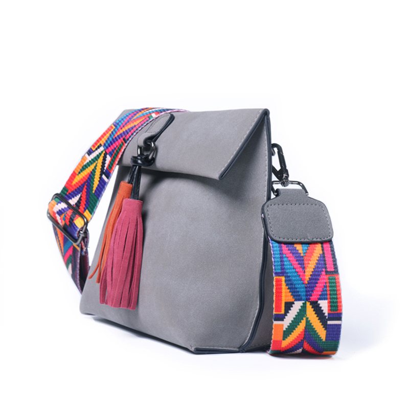 Listonoszka Damska Torba Crossbody Torby Na Ramię Z Frędzlami Torebki Damskie Designer Z Kolorowym Paskiem