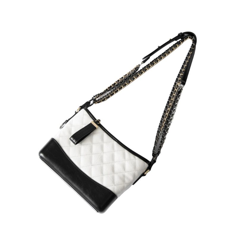 Luksusowa Skórzana Torebka Ling W Kratę Damska Torba Na Ramię Na Imprezę Elegancka Typu Crossbody Z Regulowanym Metalowym Paskiem Na