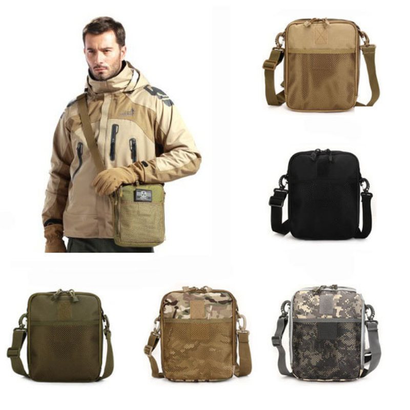 Mężczyźni Kobiety Nylon Sport Outdoor Tactical Army Ipad Torba Na Ramię Crossbody