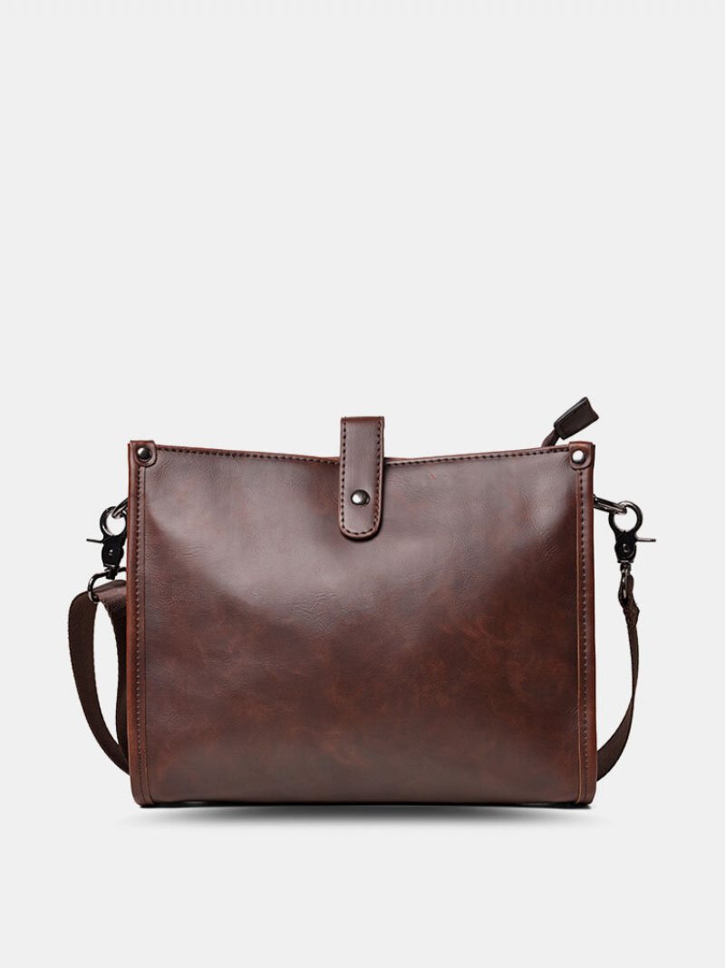 Męska Torba Typu Crossbody W Stylu Vintage O Dużej Pojemności Faux Leather Wear Na Ramię