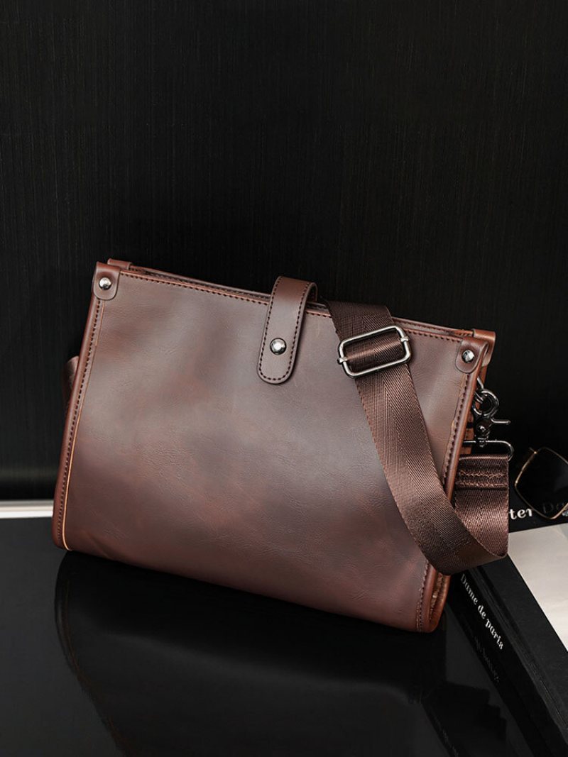 Męska Torba Typu Crossbody W Stylu Vintage O Dużej Pojemności Faux Leather Wear Na Ramię