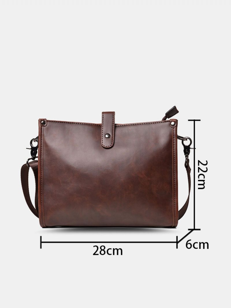 Męska Torba Typu Crossbody W Stylu Vintage O Dużej Pojemności Faux Leather Wear Na Ramię