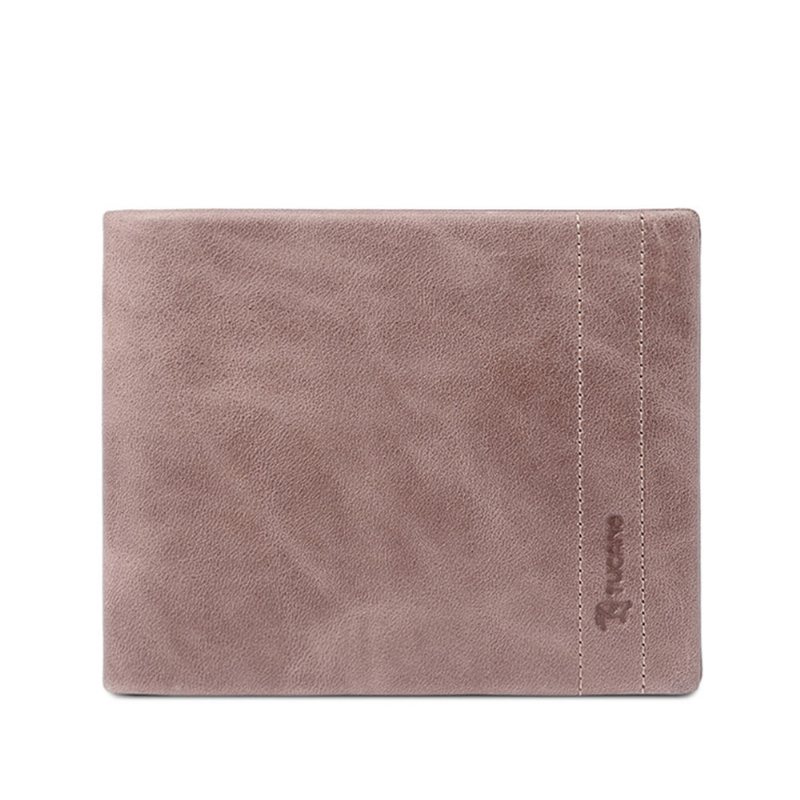 Minimalistyczny Portfel Ze Skóry Bydlęcej Dla Mężczyzn Modny Krzyżowo-ziarnisty Bifold Slim Portfele Do Codziennego Użytku W Podróży