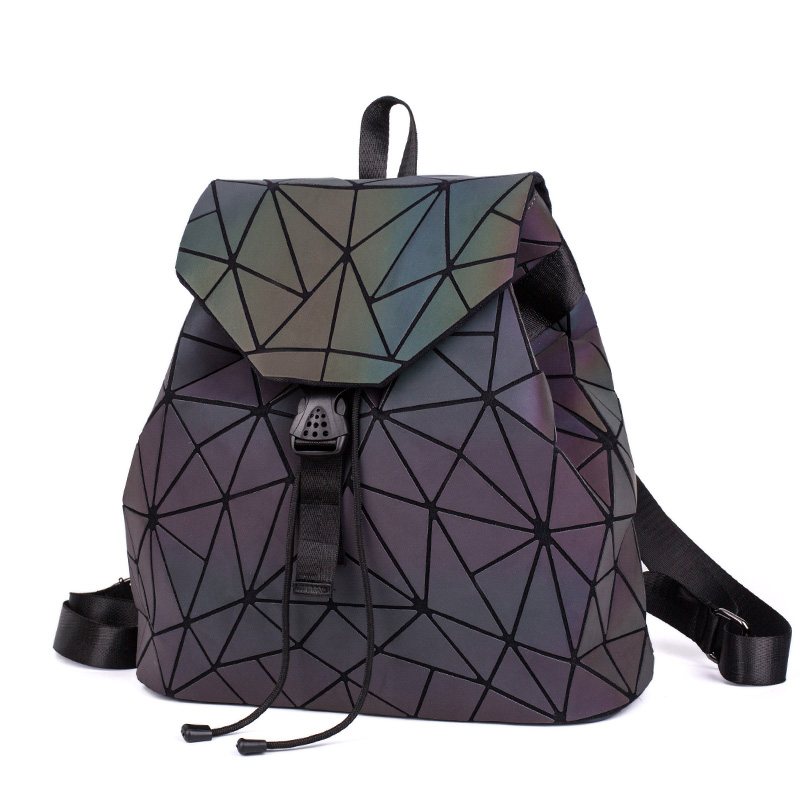 Moda Świecący Plecak Kobiety Geometryczne Plecaki Dla Nastoletnich Dziewcząt Kobieta Laserowa Diamentowa Torba Szkolna Mochila Bolsas