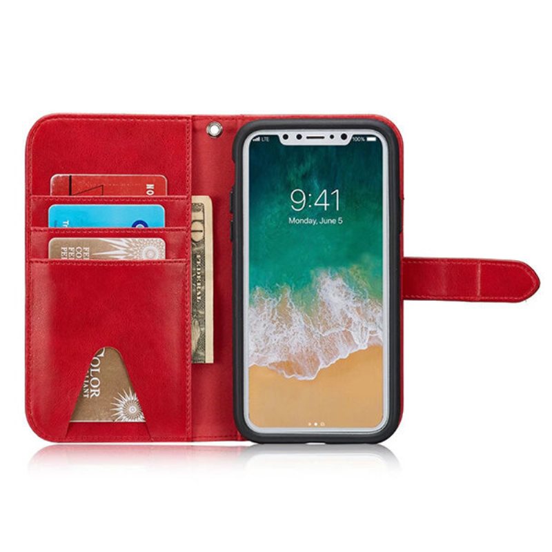 Multi-sltots Pu Leather Iphone X/7/7 Plus/8/8 Plus Etui Na Telefon Z Miejscem Na Karty Portfel