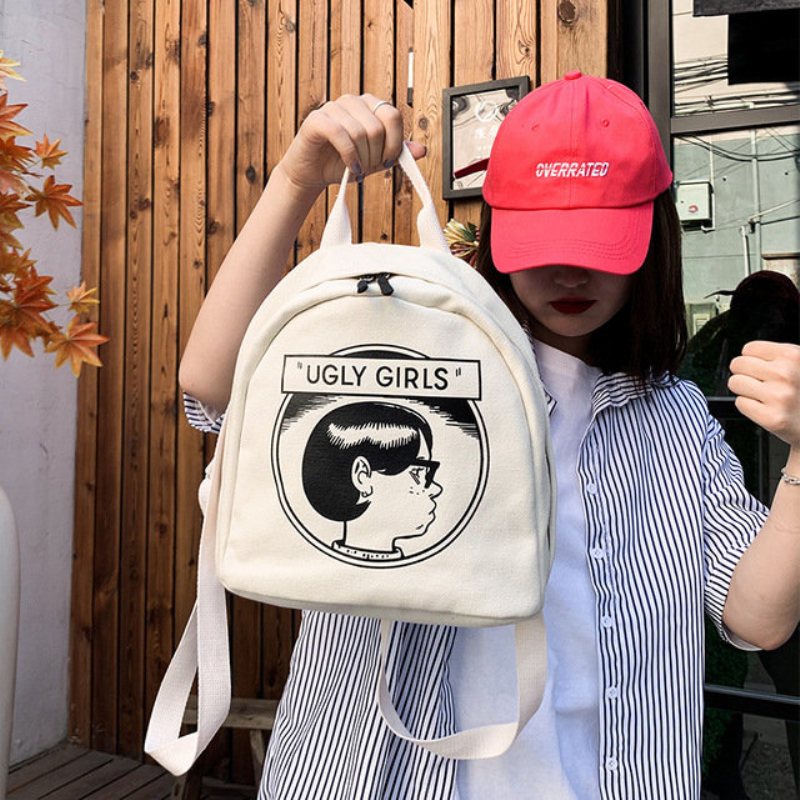 Nowa Płócienna Torba Na Ramię Ins Vintage Sense Girl Bag College Wind Campus Student Mały Plecak