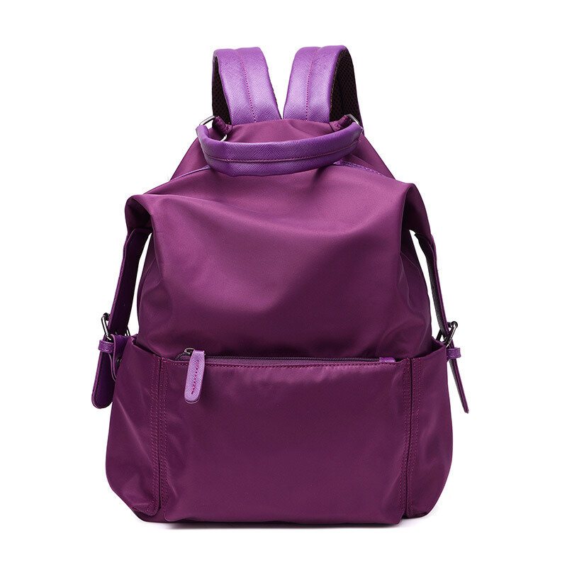 Nylonowy Plecak Damski Multizipper Student Schoolbag