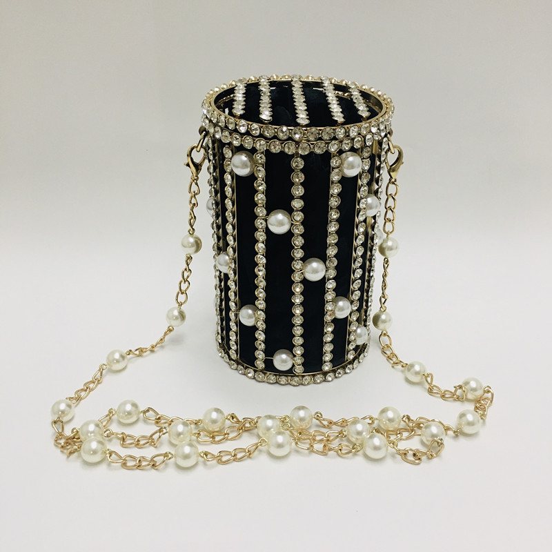 Pearl Rhinestone Hollow Pen Holder Torba Na Ramię Crossbody