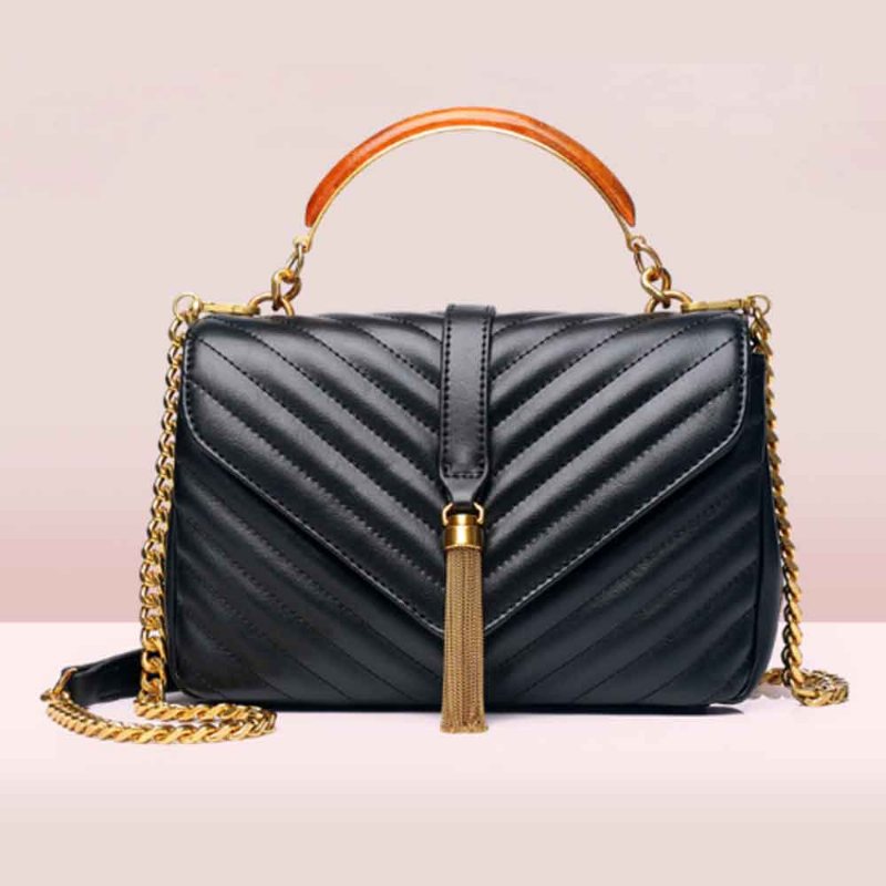 Pierwsza Warstwa Torebki Ze Skóry Bydlęcej Fashion Tassel V Ringer Bag Dla Kobiet Z Półkolistym Uchwytem W Stylu Retro