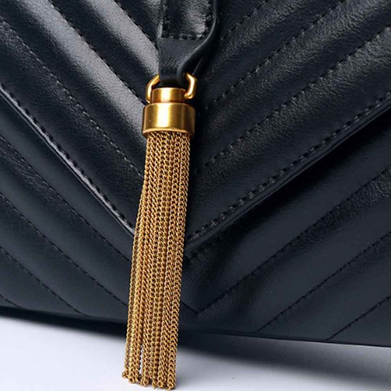 Pierwsza Warstwa Torebki Ze Skóry Bydlęcej Fashion Tassel V Ringer Bag Dla Kobiet Z Półkolistym Uchwytem W Stylu Retro