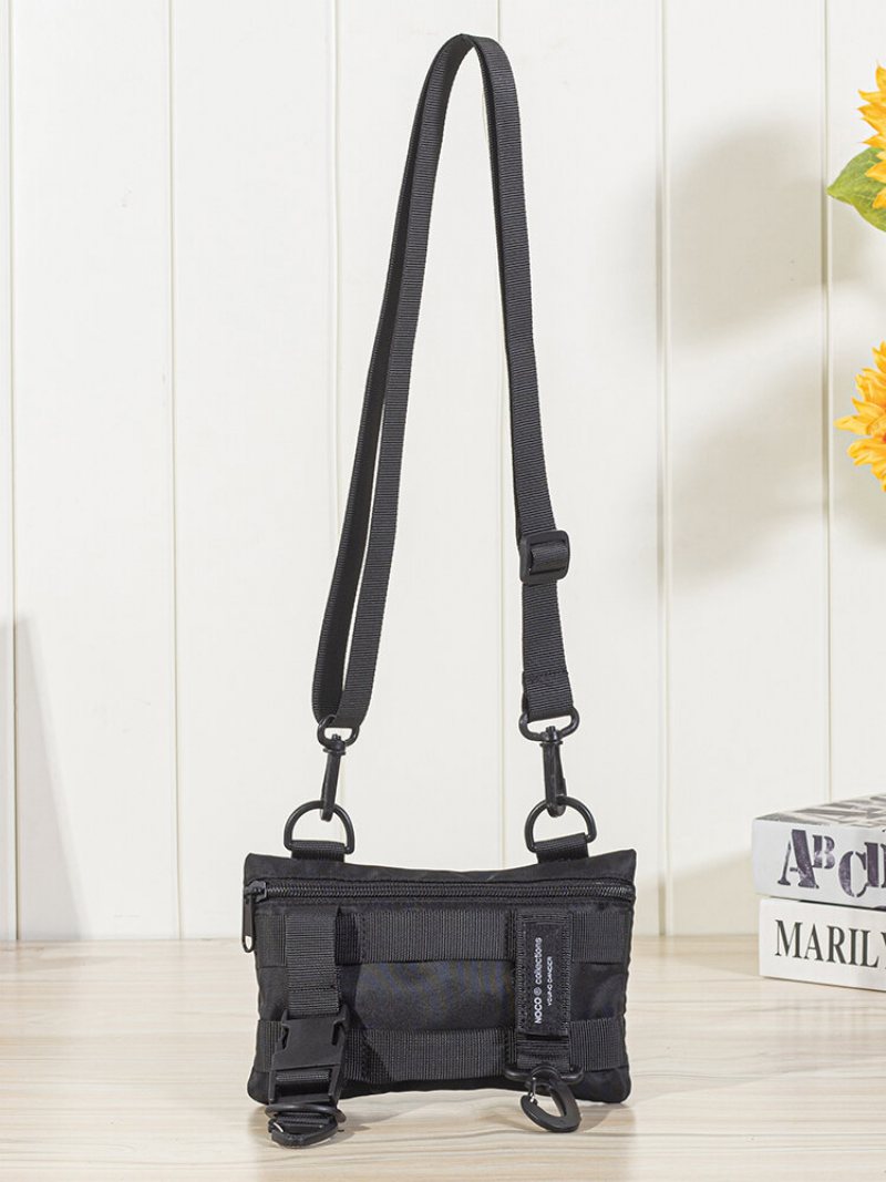 Preppy Nylon Wygodne Wodoodporne Multi-kieszenie Gładki Zamek Z Odpinaną Torebką Na Monety Torba Crossbody