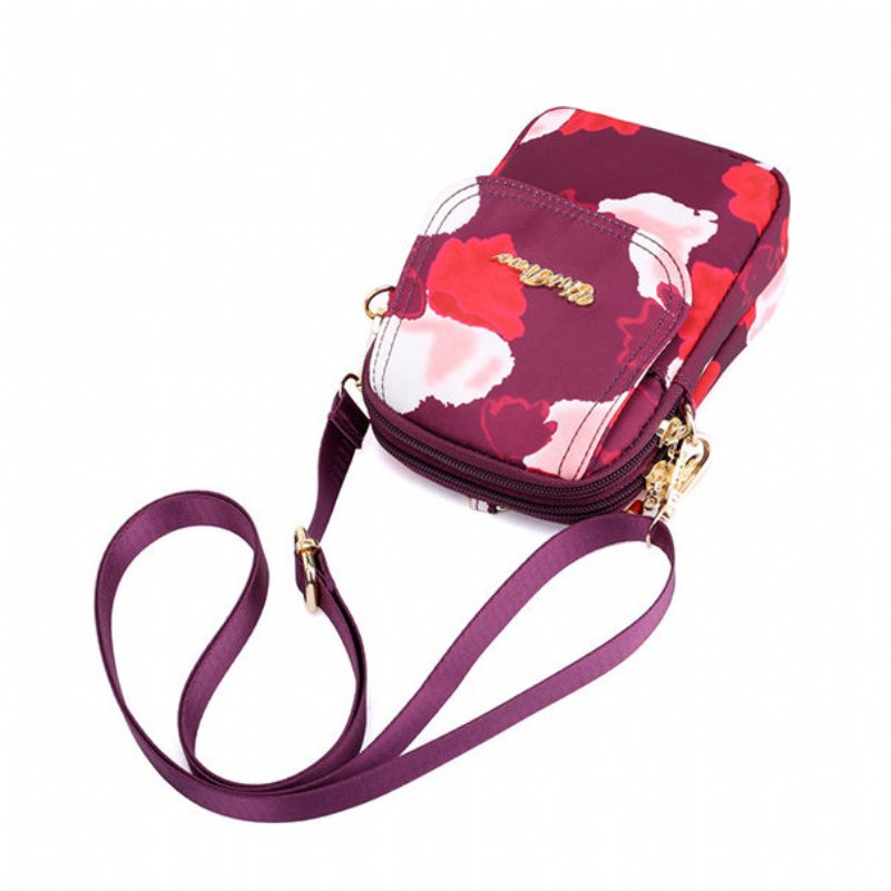 Print Nylon Casual Light 5.5-calowa Torba Na Telefon Z Klapką Na Ramię Wiszące Torby Crossbody Dla Kobiet