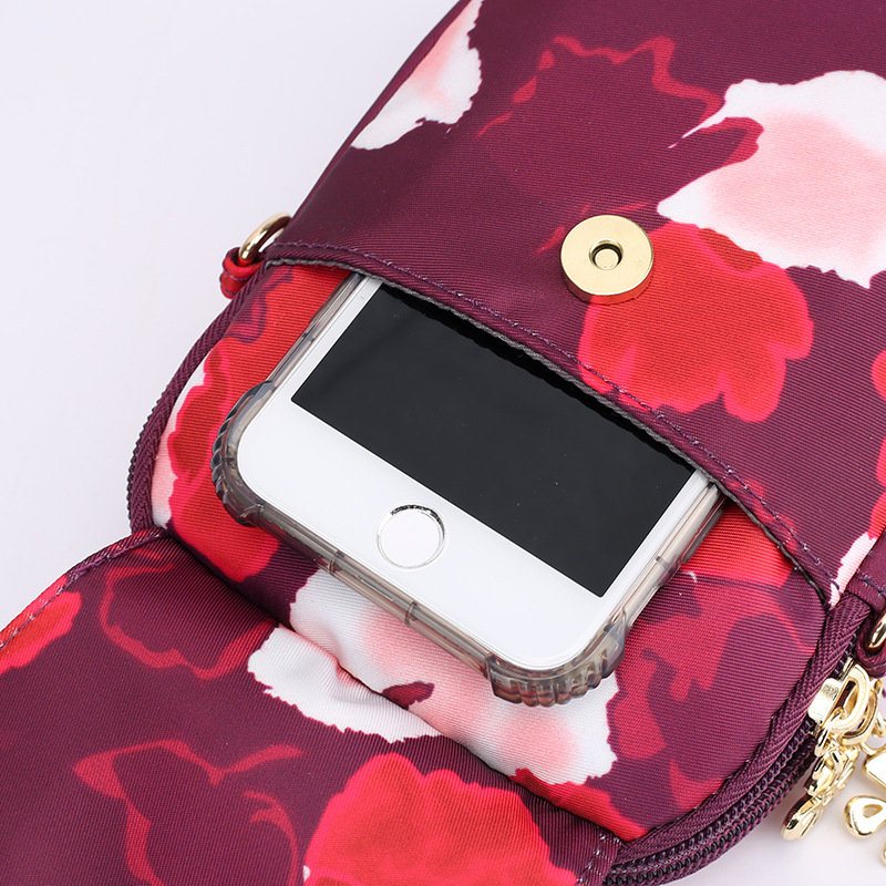 Print Nylon Casual Light 5.5-calowa Torba Na Telefon Z Klapką Na Ramię Wiszące Torby Crossbody Dla Kobiet