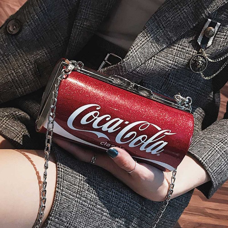 Śliczna Kreatywna Coca-cola Sprite Puszka Damska Torba Na Ramię Twarda Pu Dekoracja Liter Mała Na Dla Kobiet