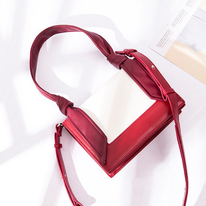 Torebka Damska Pu Leather Leisure Patchwork Crossbody Torba Na Co Dzień Na Ramię