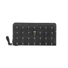 Torebka Damska Vintage Punk Skull Bag Damskie Portfele Ze Skóry Pu Długa Podróżna Wristlet Clutch