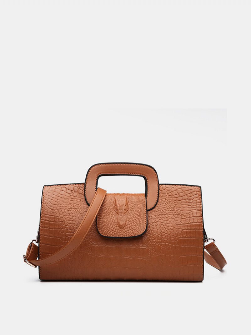 Torebka Damska W Stylu Retro Ze Skóry Pu Ręcznie Wzór Krokodyla Torba Crossbody